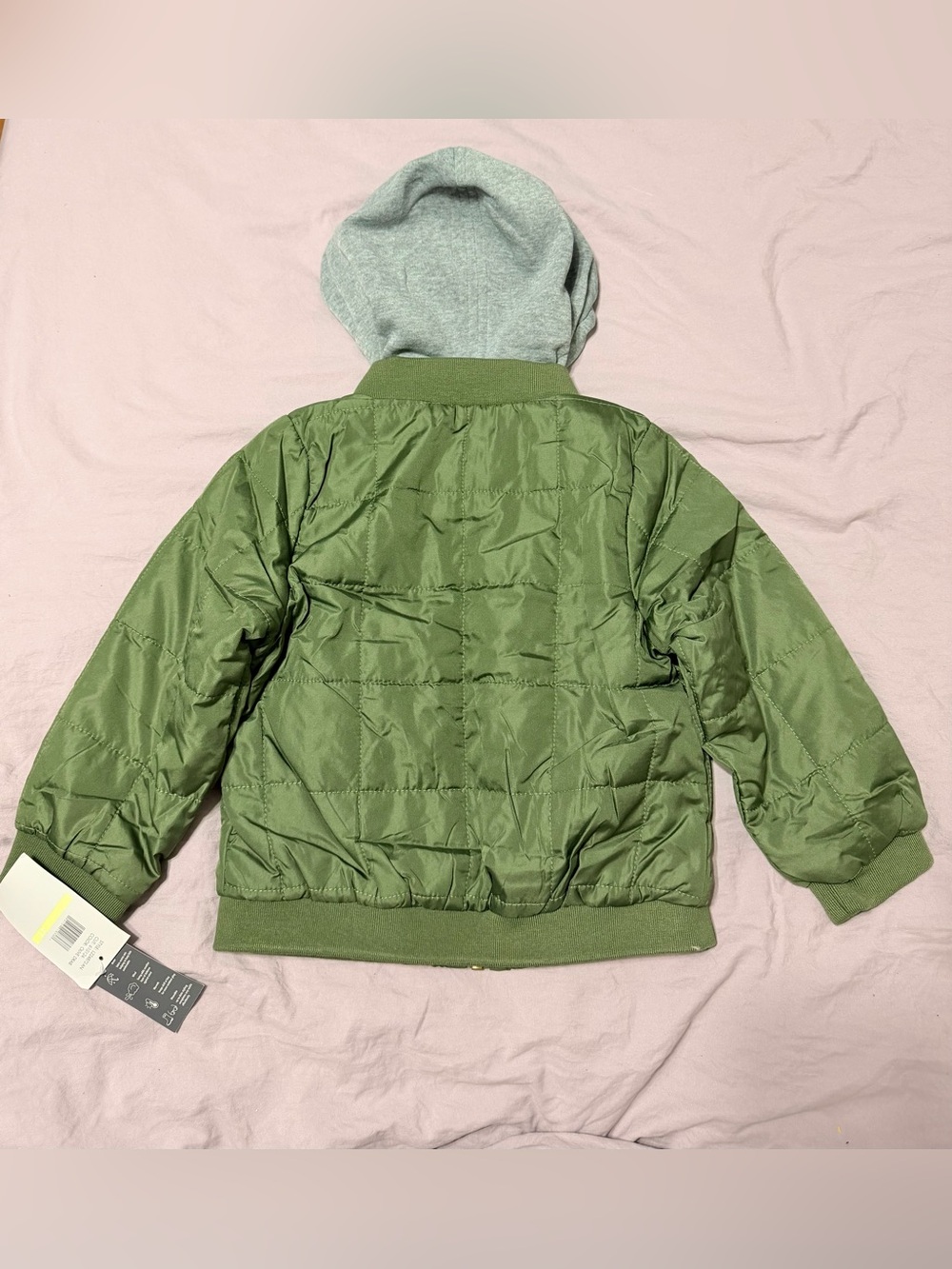London Fog Toddler Boys Olive Green Quilted Hooded Jacket - NEW - Picture 3 of 3